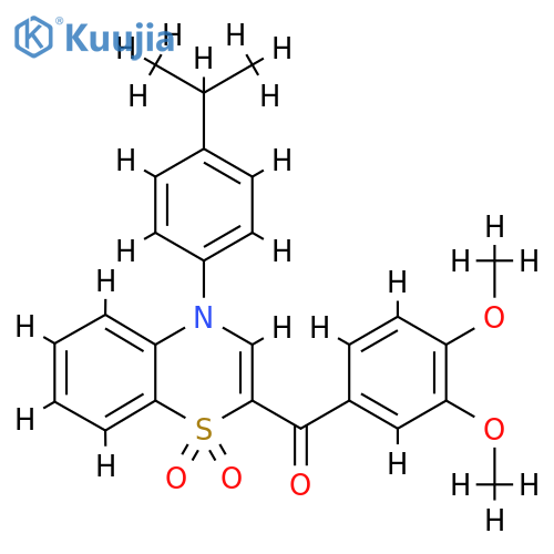 2-(3,4-dimethoxybenzoyl)-4-[4-(propan-2-yl)phenyl]-4H-1lambda6,4-benzothiazine-1,1-dione structure