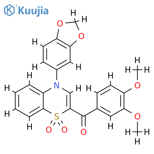 4-(2H-1,3-benzodioxol-5-yl)-2-(3,4-dimethoxybenzoyl)-4H-1lambda6,4-benzothiazine-1,1-dione structure