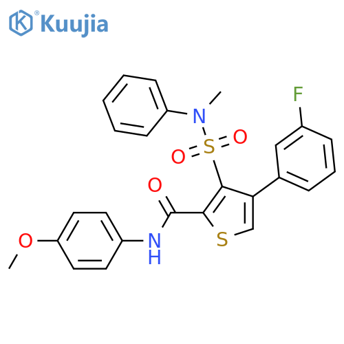 4-(3-fluorophenyl)-N-(4-methoxyphenyl)-3-[methyl(phenyl)sulfamoyl]thiophene-2-carboxamide structure