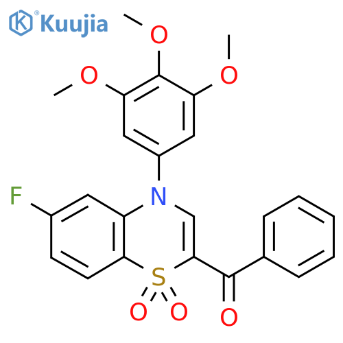 2-benzoyl-6-fluoro-4-(3,4,5-trimethoxyphenyl)-4H-1lambda6,4-benzothiazine-1,1-dione structure