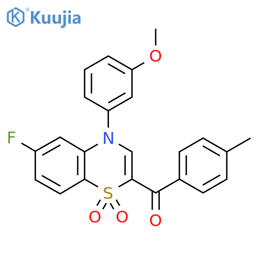 6-fluoro-4-(3-methoxyphenyl)-2-(4-methylbenzoyl)-4H-1lambda6,4-benzothiazine-1,1-dione structure