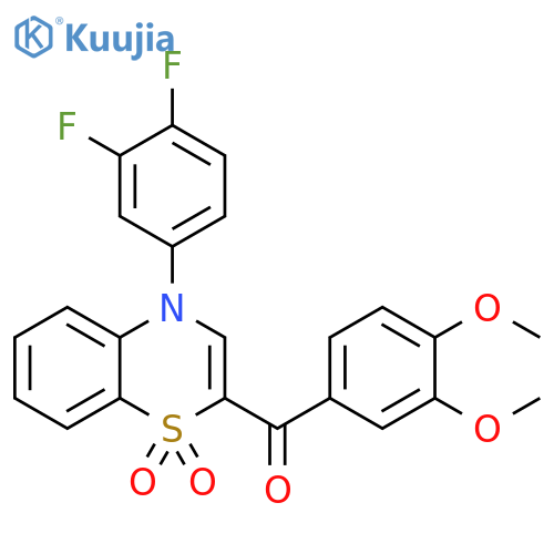 4-(3,4-difluorophenyl)-2-(3,4-dimethoxybenzoyl)-4H-1lambda6,4-benzothiazine-1,1-dione structure