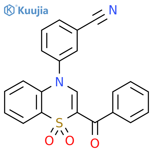 3-(2-benzoyl-1,1-dioxo-4H-1lambda6,4-benzothiazin-4-yl)benzonitrile structure