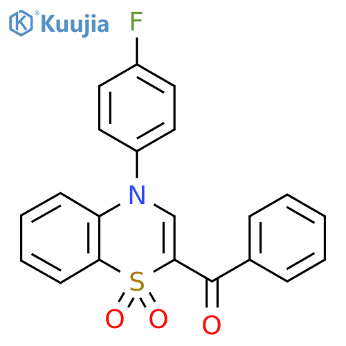 2-benzoyl-4-(4-fluorophenyl)-4H-1lambda6,4-benzothiazine-1,1-dione structure