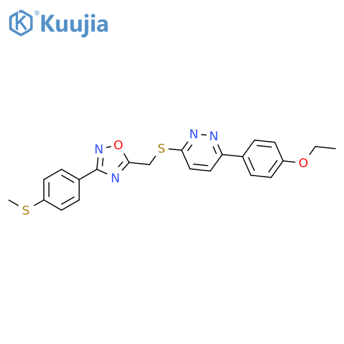 3-(4-ethoxyphenyl)-6-[({3-[4-(methylsulfanyl)phenyl]-1,2,4-oxadiazol-5-yl}methyl)sulfanyl]pyridazine structure