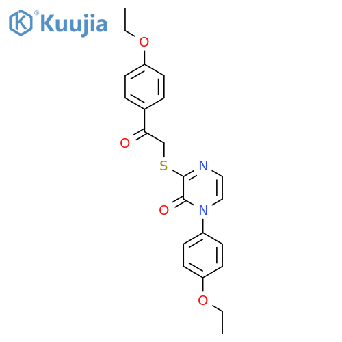 1-(4-ethoxyphenyl)-3-{[2-(4-ethoxyphenyl)-2-oxoethyl]sulfanyl}-1,2-dihydropyrazin-2-one structure