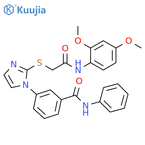 3-[2-({[(2,4-dimethoxyphenyl)carbamoyl]methyl}sulfanyl)-1H-imidazol-1-yl]-N-phenylbenzamide structure