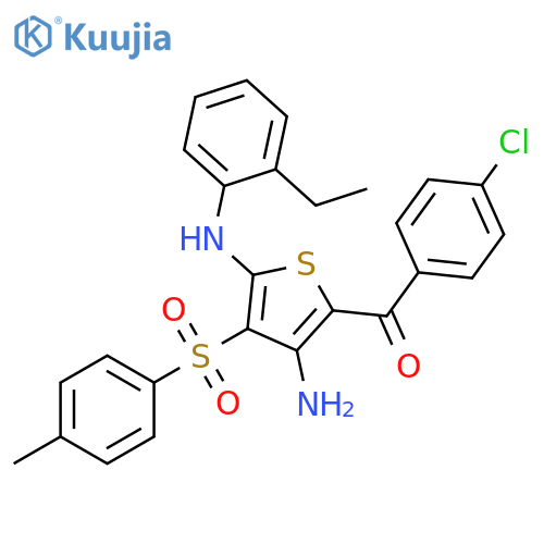 5-(4-chlorobenzoyl)-N2-(2-ethylphenyl)-3-(4-methylbenzenesulfonyl)thiophene-2,4-diamine structure