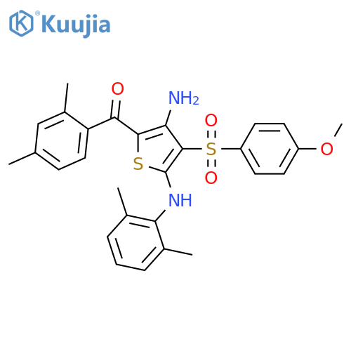 5-(2,4-dimethylbenzoyl)-N2-(2,6-dimethylphenyl)-3-(4-methoxybenzenesulfonyl)thiophene-2,4-diamine structure