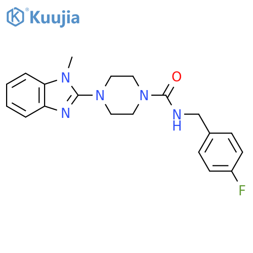 N-[(4-fluorophenyl)methyl]-4-(1-methyl-1H-1,3-benzodiazol-2-yl)piperazine-1-carboxamide structure
