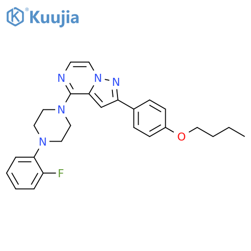 1-[2-(4-butoxyphenyl)pyrazolo[1,5-a]pyrazin-4-yl]-4-(2-fluorophenyl)piperazine structure