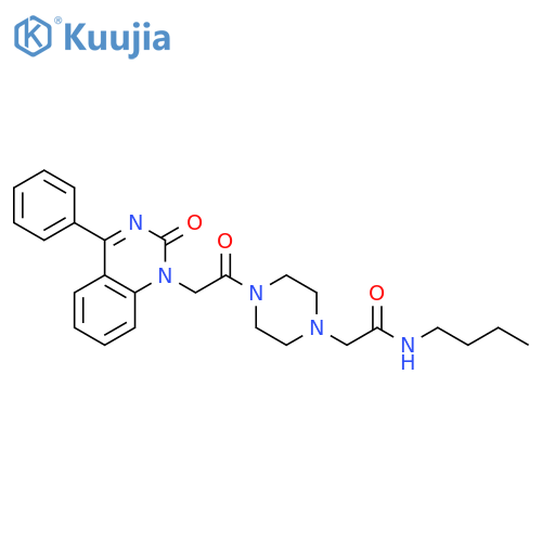 N-butyl-2-{4-[2-(2-oxo-4-phenyl-1,2-dihydroquinazolin-1-yl)acetyl]piperazin-1-yl}acetamide structure