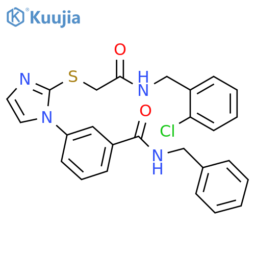 N-benzyl-3-{2-[({[(2-chlorophenyl)methyl]carbamoyl}methyl)sulfanyl]-1H-imidazol-1-yl}benzamide structure