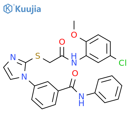 3-[2-({[(5-chloro-2-methoxyphenyl)carbamoyl]methyl}sulfanyl)-1H-imidazol-1-yl]-N-phenylbenzamide structure