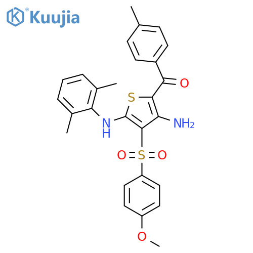 N2-(2,6-dimethylphenyl)-3-(4-methoxybenzenesulfonyl)-5-(4-methylbenzoyl)thiophene-2,4-diamine structure