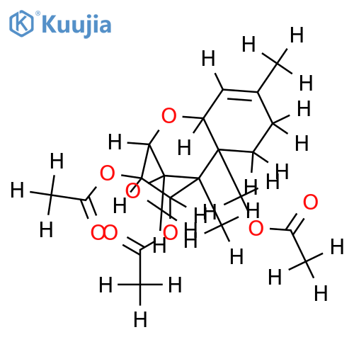 12,13-epoxytrichothec-9-ene-3alpha,4beta,15-triyl triacetate structure