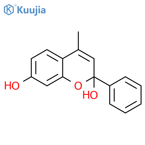 2H-1-Benzopyran-2,7-diol, 4-methyl-2-phenyl- structure