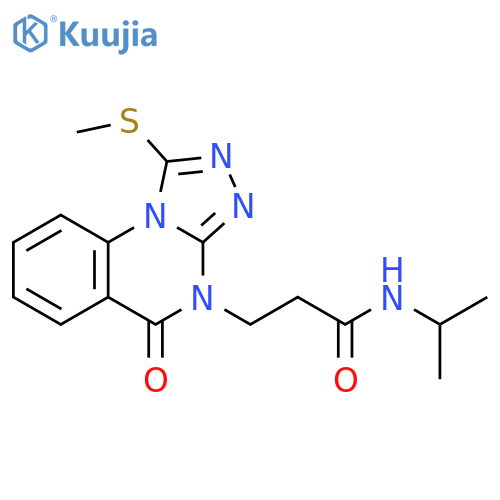 3-[1-(methylsulfanyl)-5-oxo-4H,5H-[1,2,4]triazolo[4,3-a]quinazolin-4-yl]-N-(propan-2-yl)propanamide structure