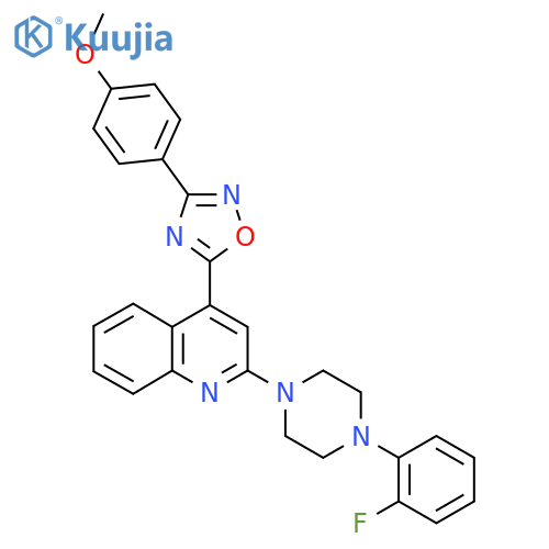 2-4-(2-fluorophenyl)piperazin-1-yl-4-3-(4-methoxyphenyl)-1,2,4-oxadiazol-5-ylquinoline structure