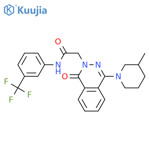 2-[4-(3-methylpiperidin-1-yl)-1-oxo-1,2-dihydrophthalazin-2-yl]-N-[3-(trifluoromethyl)phenyl]acetamide structure