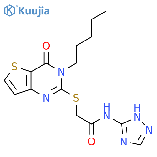 2-({4-oxo-3-pentyl-3H,4H-thieno[3,2-d]pyrimidin-2-yl}sulfanyl)-N-(4H-1,2,4-triazol-3-yl)acetamide structure