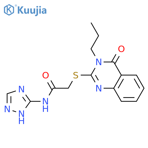 2-[(4-oxo-3-propyl-3,4-dihydroquinazolin-2-yl)sulfanyl]-N-(4H-1,2,4-triazol-3-yl)acetamide structure