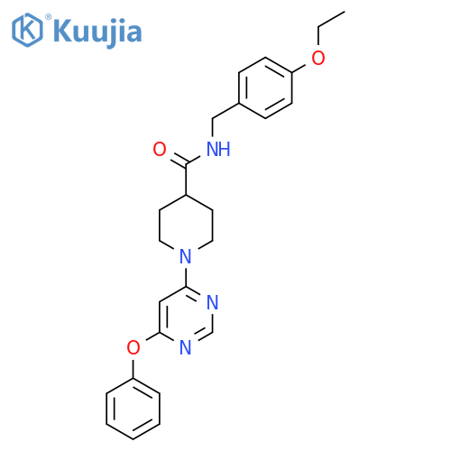 N-(4-ethoxyphenyl)methyl-1-(6-phenoxypyrimidin-4-yl)piperidine-4-carboxamide structure