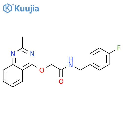 N-[(4-fluorophenyl)methyl]-2-[(2-methylquinazolin-4-yl)oxy]acetamide structure
