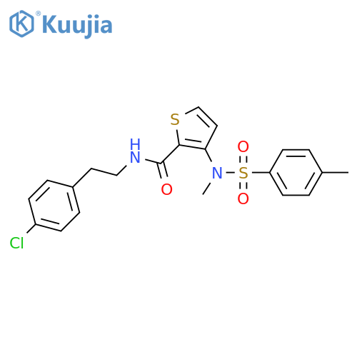 N-[2-(4-chlorophenyl)ethyl]-3-(N-methyl4-methylbenzenesulfonamido)thiophene-2-carboxamide structure