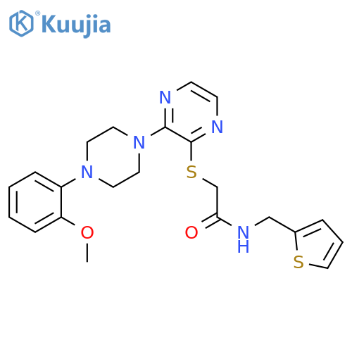 2-({3-[4-(2-methoxyphenyl)piperazin-1-yl]pyrazin-2-yl}sulfanyl)-N-[(thiophen-2-yl)methyl]acetamide structure