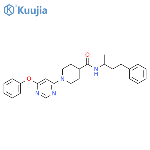 1-(6-phenoxypyrimidin-4-yl)-N-(4-phenylbutan-2-yl)piperidine-4-carboxamide structure