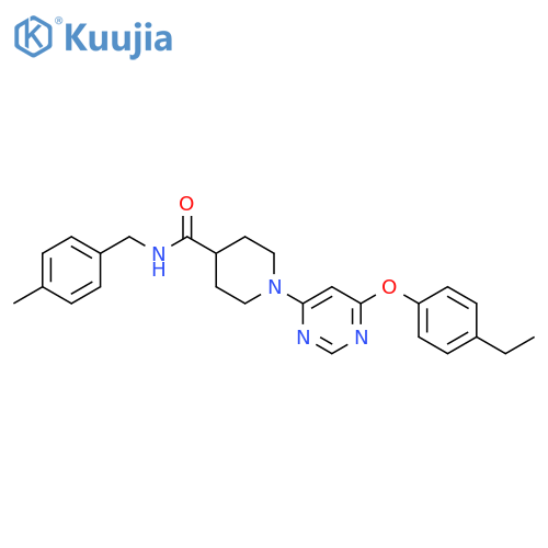 1-6-(4-ethylphenoxy)pyrimidin-4-yl-N-(4-methylphenyl)methylpiperidine-4-carboxamide structure