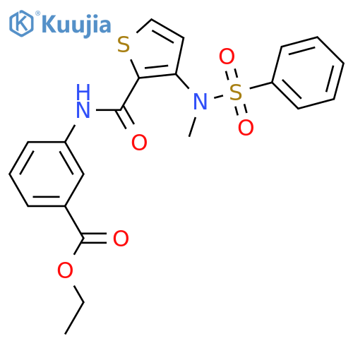 ethyl 3-[3-(N-methylbenzenesulfonamido)thiophene-2-amido]benzoate structure