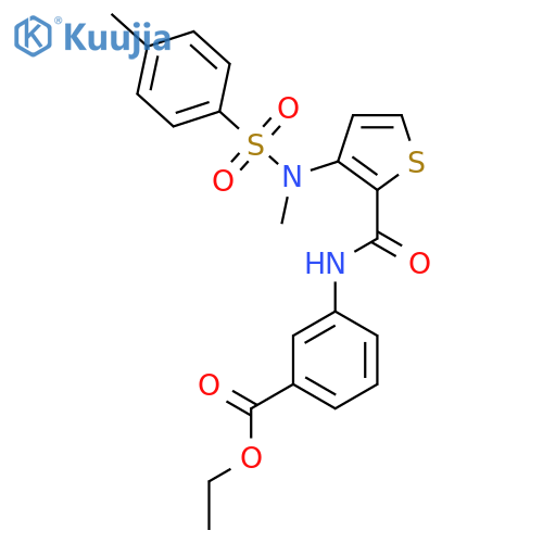 ethyl 3-[3-(N-methyl4-methylbenzenesulfonamido)thiophene-2-amido]benzoate structure