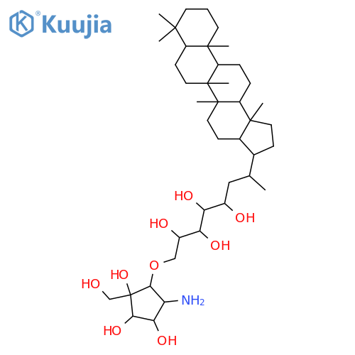 29-(1,2,3,4,5-Pentahydroxypentyl)hopane; (22ξ,31ξ,32ξ,33ξ,34ξ)-form, 35-O-[5-Amino-2,3,4-trihydroxy-2-(hydroxymethyl)cyclopentyl] ether structure