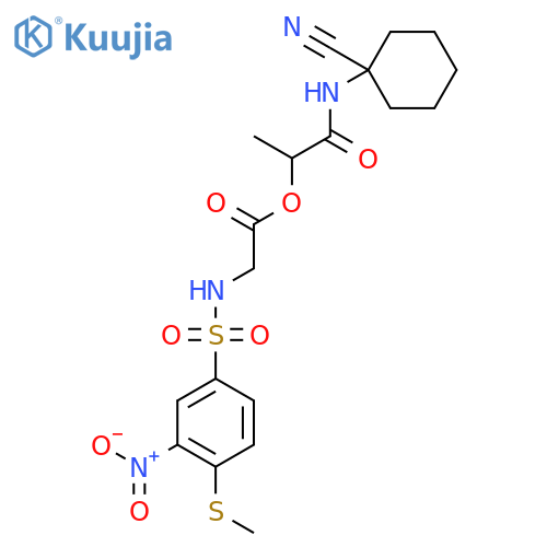 1-[(1-Cyanocyclohexyl)carbamoyl]ethyl 2-[4-(methylsulfanyl)-3-nitrobenzenesulfonamido]acetate structure