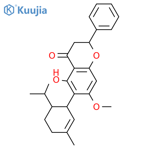 4H-1-Benzopyran-4-one,2,3-dihydro-5-hydroxy-7-methoxy-6-[(1R,6R)-3-methyl-6-(1-methylethyl)-2-cyclohexen-1-yl]-2-phenyl-,(2S)- structure