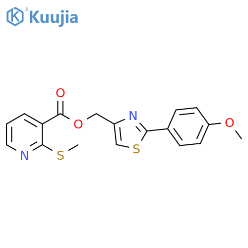 3-Pyridinecarboxylic acid, 2-(methylthio)-, [2-(4-methoxyphenyl)-4-thiazolyl]methyl ester structure