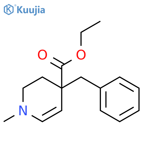 4-Pyridinecarboxylic acid, 1,2,3,4-tetrahydro-1-methyl-4-(phenylmethyl)-, ethyl ester structure