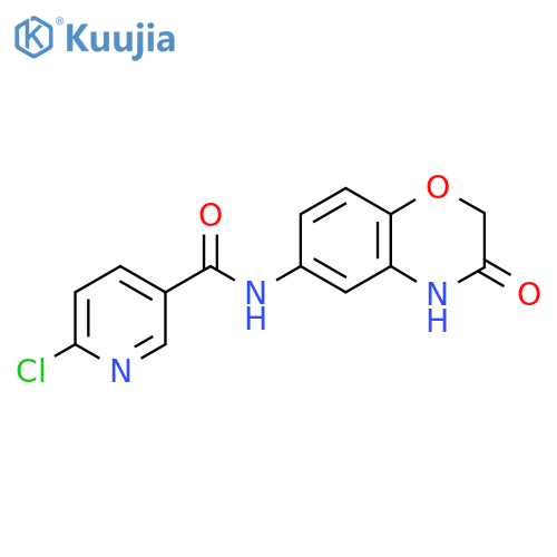 6-chloro-N-(3-oxo-3,4-dihydro-2H-1,4-benzoxazin-6-yl)pyridine-3-carboxamide structure