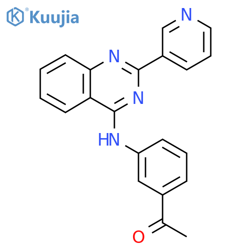 1-(3-{2-(pyridin-3-yl)quinazolin-4-ylamino}phenyl)ethan-1-one structure