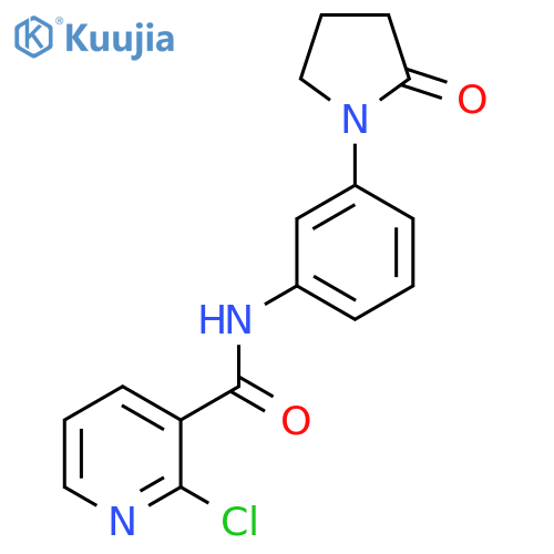 2-chloro-N-[3-(2-oxopyrrolidin-1-yl)phenyl]pyridine-3-carboxamide structure