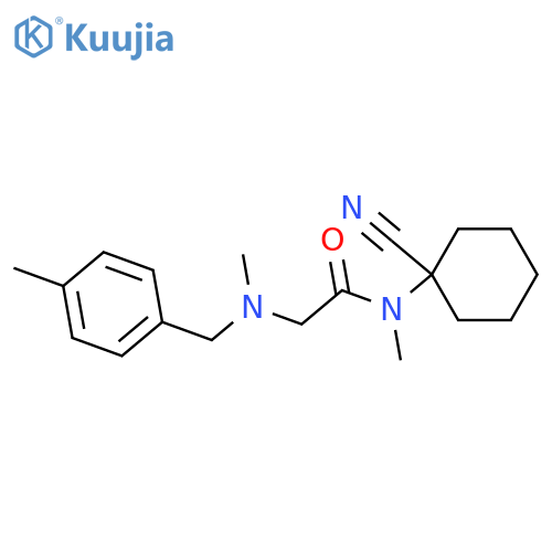 N-(1-cyanocyclohexyl)-N-methyl-2-{methyl[(4-methylphenyl)methyl]amino}acetamide structure