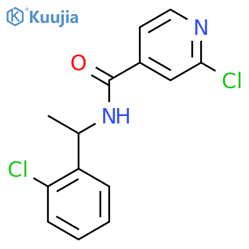 2-chloro-N-1-(2-chlorophenyl)ethylpyridine-4-carboxamide structure