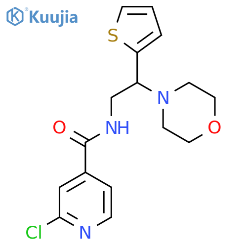 2-chloro-N-[2-(morpholin-4-yl)-2-(thiophen-2-yl)ethyl]pyridine-4-carboxamide structure