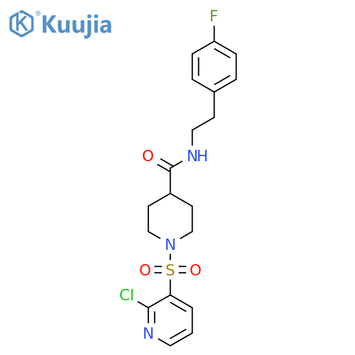 1-(2-chloropyridin-3-yl)sulfonyl-N-[2-(4-fluorophenyl)ethyl]piperidine-4-carboxamide structure