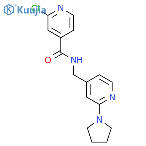 2-chloro-N-{[2-(pyrrolidin-1-yl)pyridin-4-yl]methyl}pyridine-4-carboxamide structure