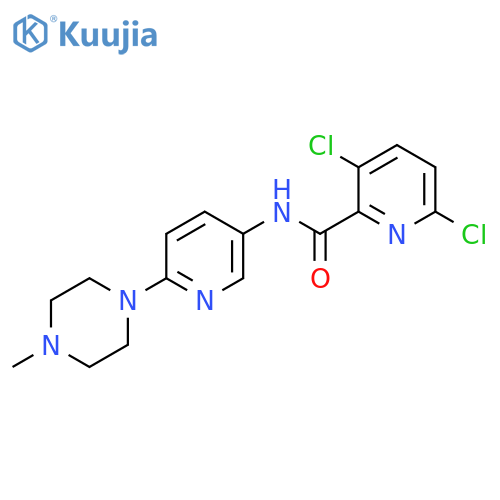 3,6-dichloro-N-[6-(4-methylpiperazin-1-yl)pyridin-3-yl]pyridine-2-carboxamide structure