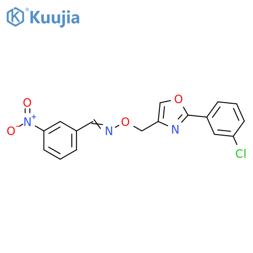 Benzaldehyde, 3-nitro-, O-[[2-(3-chlorophenyl)-4-oxazolyl]methyl]oxime structure