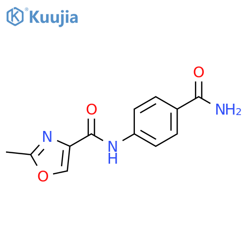 N-4-(Aminocarbonyl)phenyl-2-methyl-4-oxazolecarboxamide structure